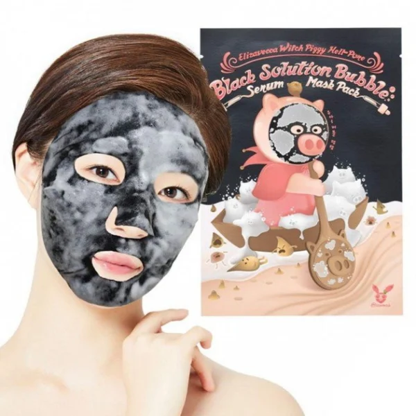 WITCH PIGGY HELL PORE BLACK SOLUTION BUBBLE SERUM MASK PACK - MASCARILLA - Imagen 4