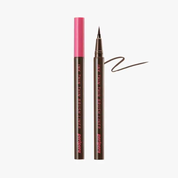 PERIPERA INK THIN THIN BRUSH LINER 02 BROWN FILM - DELINEADOR PUNTA FINA MARRON PERIPERA.