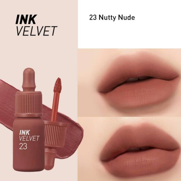 PERIPERA INK VELVET LIP TINT 23 NUTTY NUDY - TINTA PARA LABIOS CON ACABADO VELVET. - Imagen 2