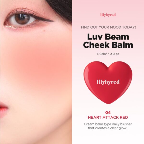 LILYBYRED LUV BEAM CHEEK BALM 04 HEART ATTTACK RED-BLUSH/RUBOR EN CREMA - Imagen 7