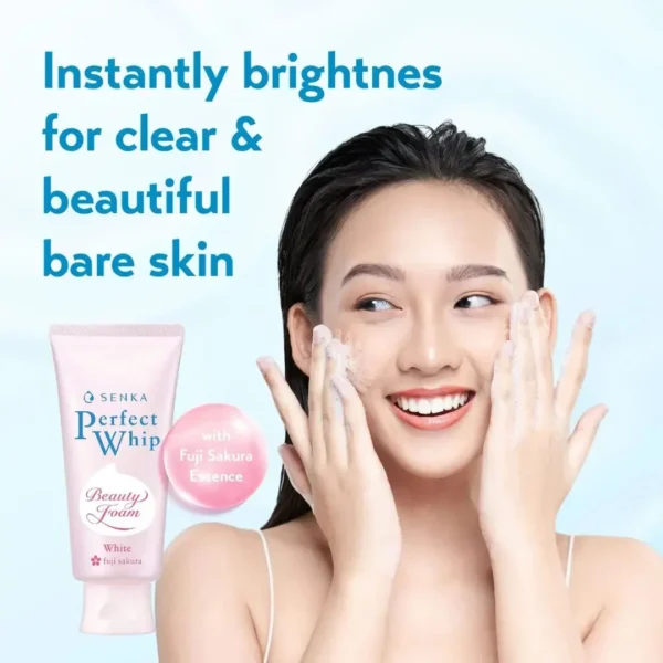 SHISEIDO SENKA PERFECT WHIP WHITE FUJI SAKURA BEAUTY FACE FOAM-LIMPIADOR ESPUMOSO - Imagen 5