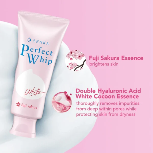 SHISEIDO SENKA PERFECT WHIP WHITE FUJI SAKURA BEAUTY FACE FOAM-LIMPIADOR ESPUMOSO - Imagen 4